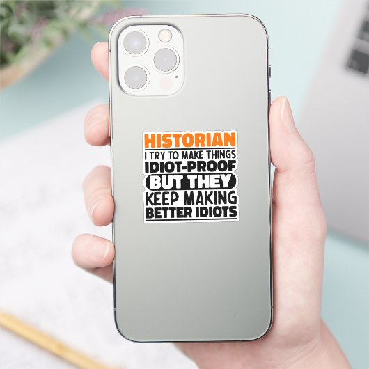 Historicus Ik probeer dingen grappig te zeggen Sticker (Telefoon)