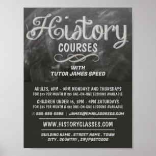 Historie Blackboard, geschiedeniscursus Adverteren Poster