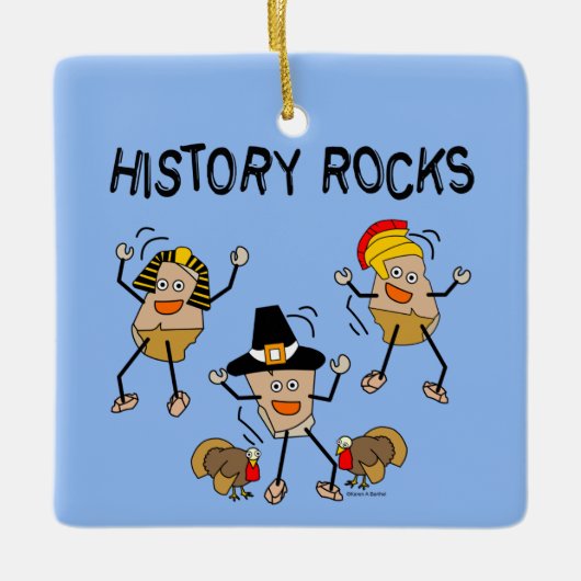 Historie Rocks Keramisch Ornament (Voorkant)