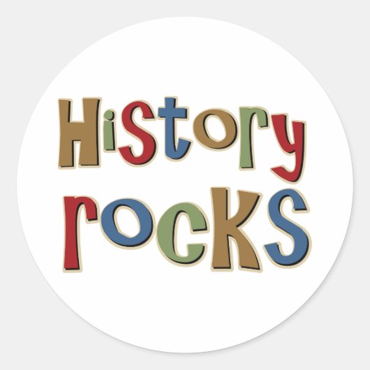 Historie Rocks Ronde Sticker (Voorkant)