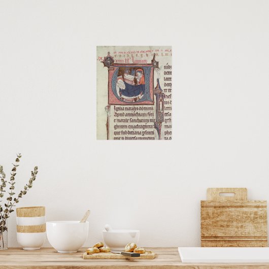 Historiële initialen "U" en "I" Poster (Keuken)