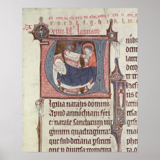 Historiële initialen "U" en "I" Poster (Voorkant)