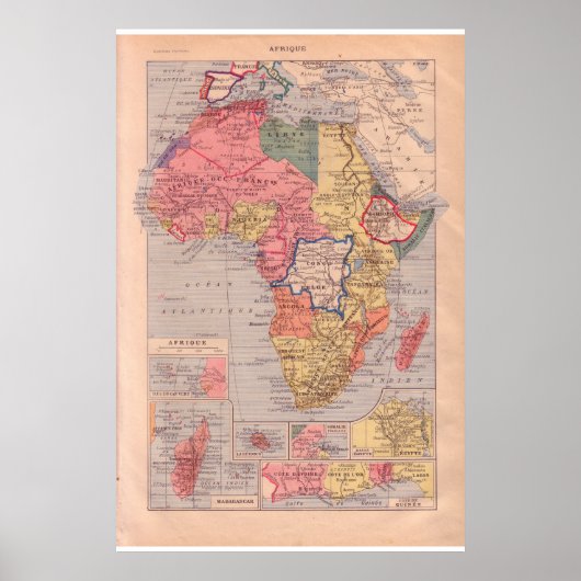  historisch Afrika in 1920 Poster (Voorkant)