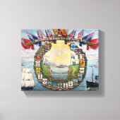 Historisch, alle Cresten van Britse kolonies Canvas Afdruk (Voorkant)