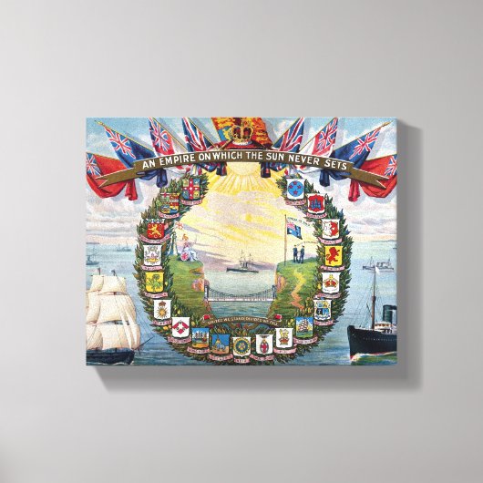 Historisch, alle Cresten van Britse kolonies Canvas Afdruk (Voorkant)