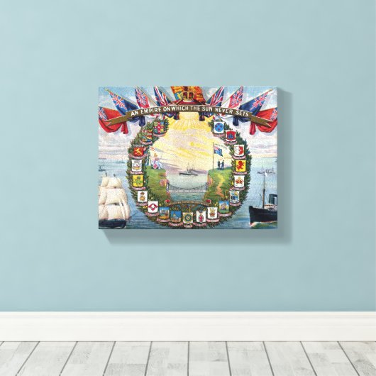 Historisch, alle Cresten van Britse kolonies Canvas Afdruk (Insitu (Houten vloer))