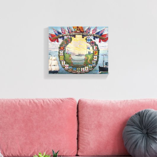 Historisch, alle Cresten van Britse kolonies Canvas Afdruk (Insitu (Woonkamer))