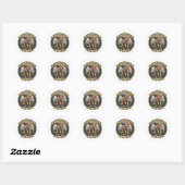 Historisch Amerikaans Jubileumontwerp Ronde Sticker (Vel)