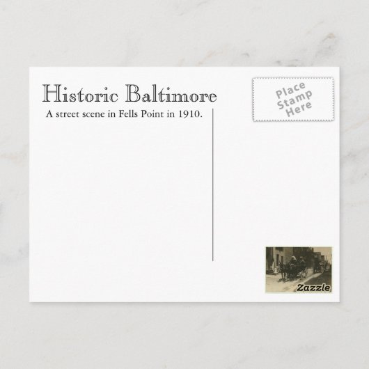Historisch Baltimore: Fells Punt in 1910 Briefkaart (Achterkant)