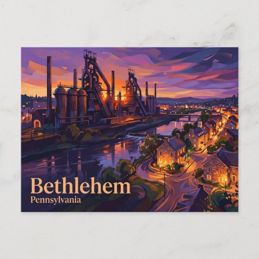 Historisch Bethlehem USA Briefkaart (Voorkant)