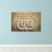 Historisch bord Route 66, Arizona Canvas Afdruk (Insitu (Houten vloer))