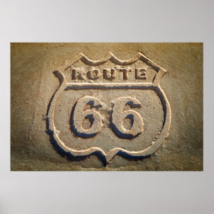 Historisch bord Route 66, Arizona Poster