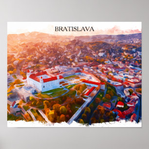 Historisch Bratislava Slowakije - Watercolorskylin Poster