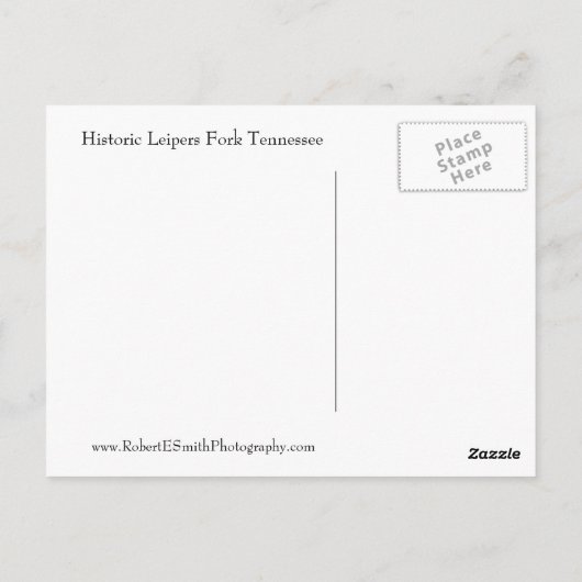 Historisch Briefkaart Leipers Fork Tennessee (Achterkant)