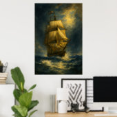 Historisch Brits marineschip uit de 1700s | Histor Poster (Thuiskantoor)