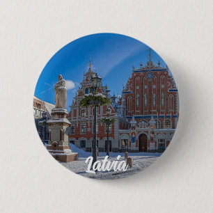 Historisch centrum in Riga, Letland Ronde Button 5,7 Cm