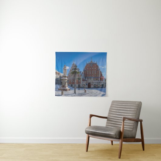 Historisch centrum in Riga, Letland Wandkleed (In Situ (horizontaal))