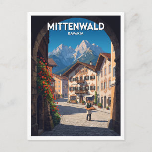 Historisch centrum van Mittenwald Duitsland Briefkaart