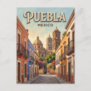 Historisch centrum van Puebla Mexico Briefkaart