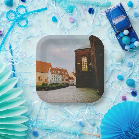 Historisch centrum van Riga Papieren Bordje (Feest)