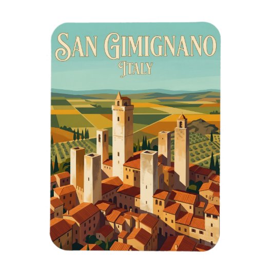 Historisch centrum van San Gimignano Italië Magneet (Verticaal)