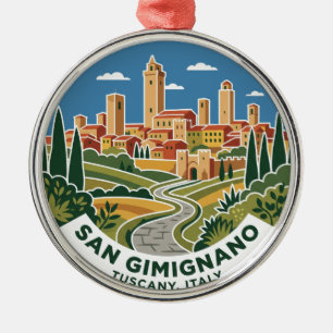 Historisch centrum van San Gimignano Italië Metalen Ornament