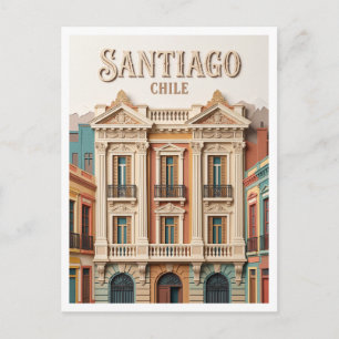 Historisch centrum van Santiago Chili Briefkaart