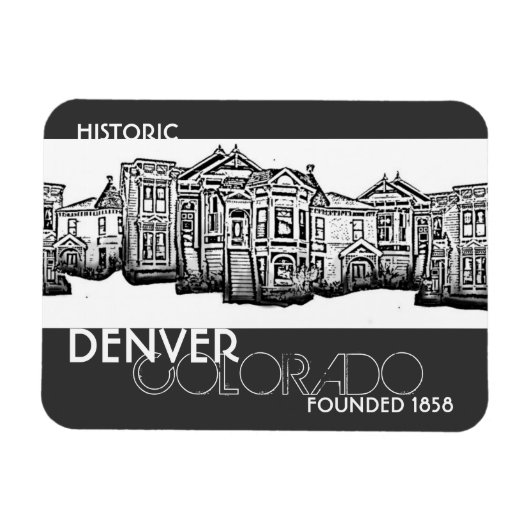 Historisch Denver Colorado, oude stad magnet Magneet (Horizontaal)