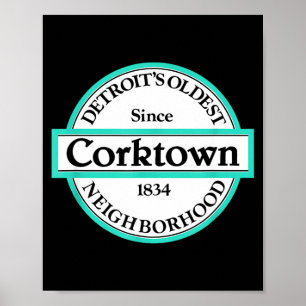 Historisch district Detroit Corktown Neighborhood Poster