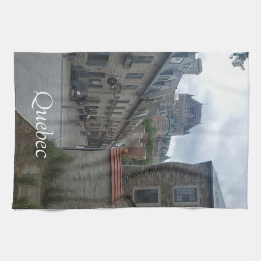 Historisch district in de stad Quebec Theedoek (Horizontaal)