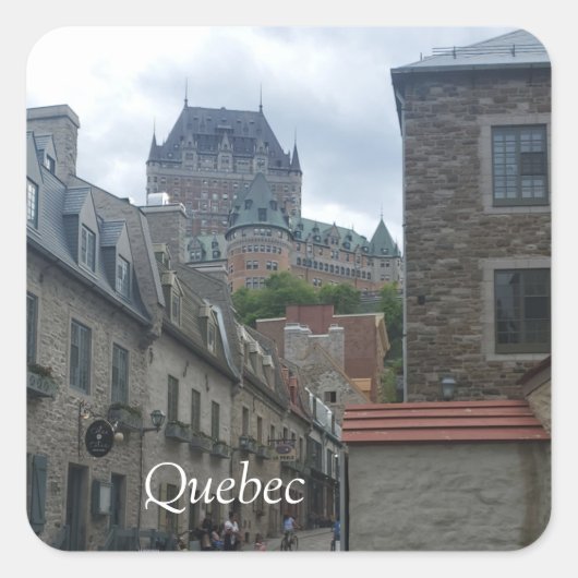 Historisch district in de stad Quebec Vierkante Sticker (Voorkant)