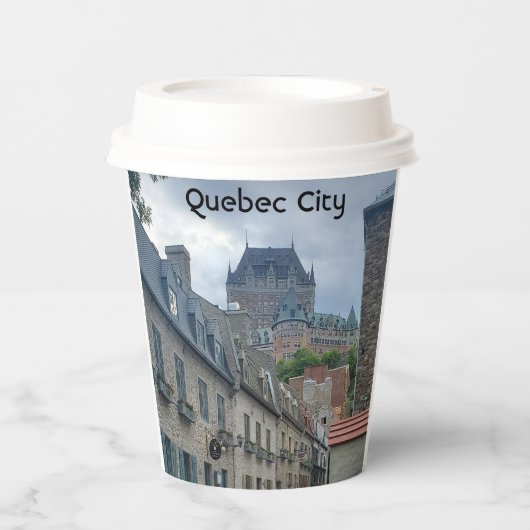 Historisch district in Quebec City Papieren Bekers (Voorkant)