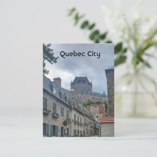 Historisch district in Quebec Feestdagenkaart (Staand voorkant)