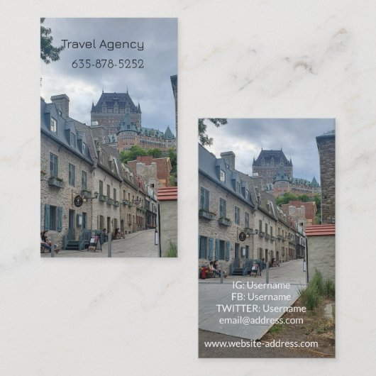 Historisch district in Quebec Visitekaartje (Voorkant / Achterkant)