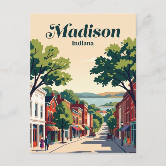 Historisch district Madison Indiana Briefkaart (Voorkant)