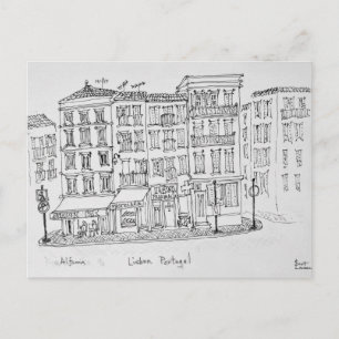 Historisch district van Alfama Lissabon, Portuga Briefkaart