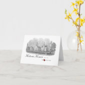 Historisch dorpje Green Notecards Kaart (Gele Bloem)