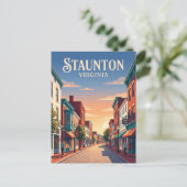 Historisch Downtown Staunton USA Briefkaart (Staand voorkant)