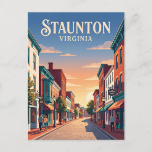 Historisch Downtown Staunton USA Briefkaart