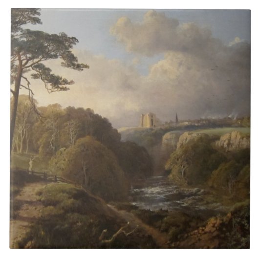 Historisch Engels landschap in Derbyshire County Tegeltje (Voorkant)