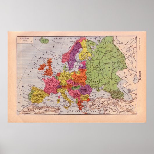 historisch Europa van 1920 Poster (Voorkant)