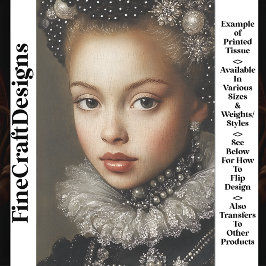 Historisch Fantasie Portret Vrouw BG1 Decoupage Tissuepapier