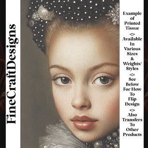 Historisch Fantasie Portret Vrouw BG2 Découpage Tissuepapier