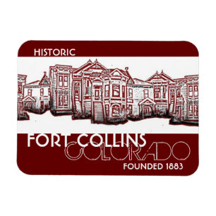 Historisch Fort Collins Colorado rode oude stad ma Magneet