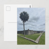Historisch fort kustlandschap St. Augustine Florid Briefkaart (Voorkant / Achterkant)