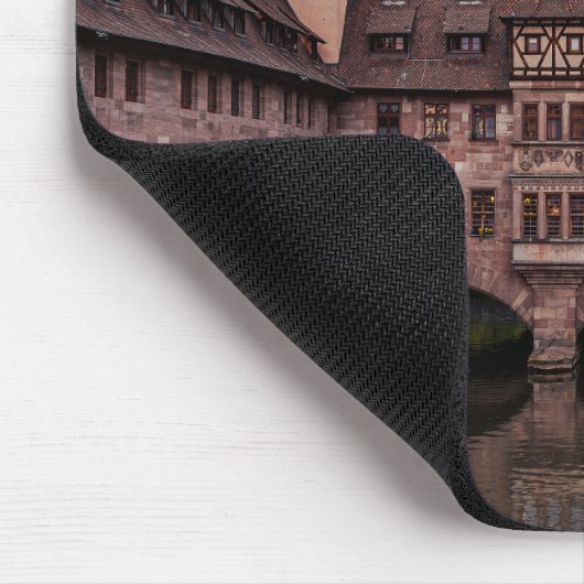 Historisch gebouw bij zonsondergang in Neurenberg, Muismat (Hoek)