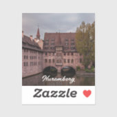 Historisch gebouw bij zonsondergang in Neurenberg, Sticker (Vel)