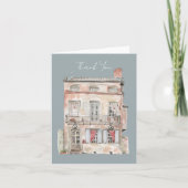 Historisch gebouw New Orleans aquarel Bedankkaart (Voorkant)
