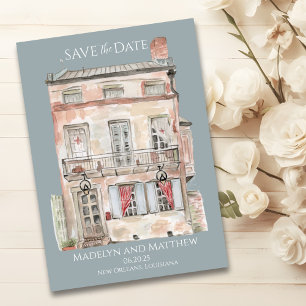 Historisch gebouw New Orleans Aquarel Kaart