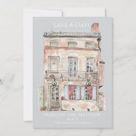 Historisch gebouw New Orleans Aquarel Kaart